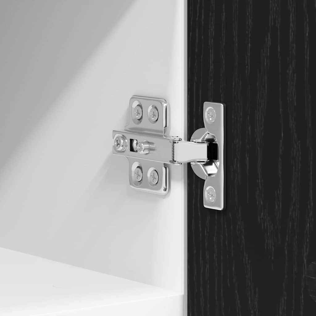 vidaXL Hanging Cabinet 2 pcs Black Oak and White 30 x 31 x 40 cm
