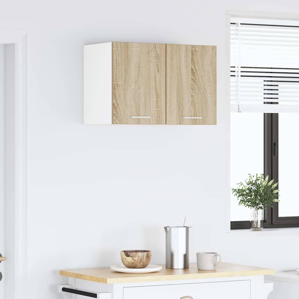 vidaXL Hanging Cabinet Sonoma Oak and White 30 x 31 x 40 cm