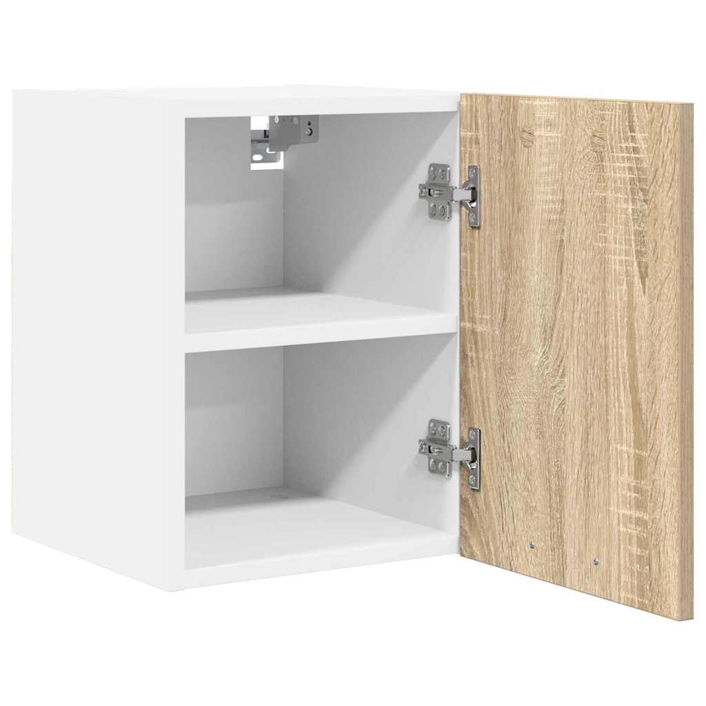 vidaXL Hanging Cabinet Sonoma Oak and White 30 x 31 x 40 cm