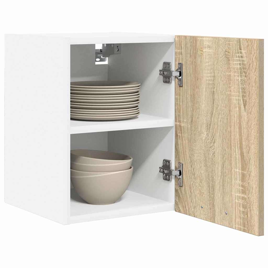 vidaXL Hanging Cabinet Sonoma Oak and White 30 x 31 x 40 cm