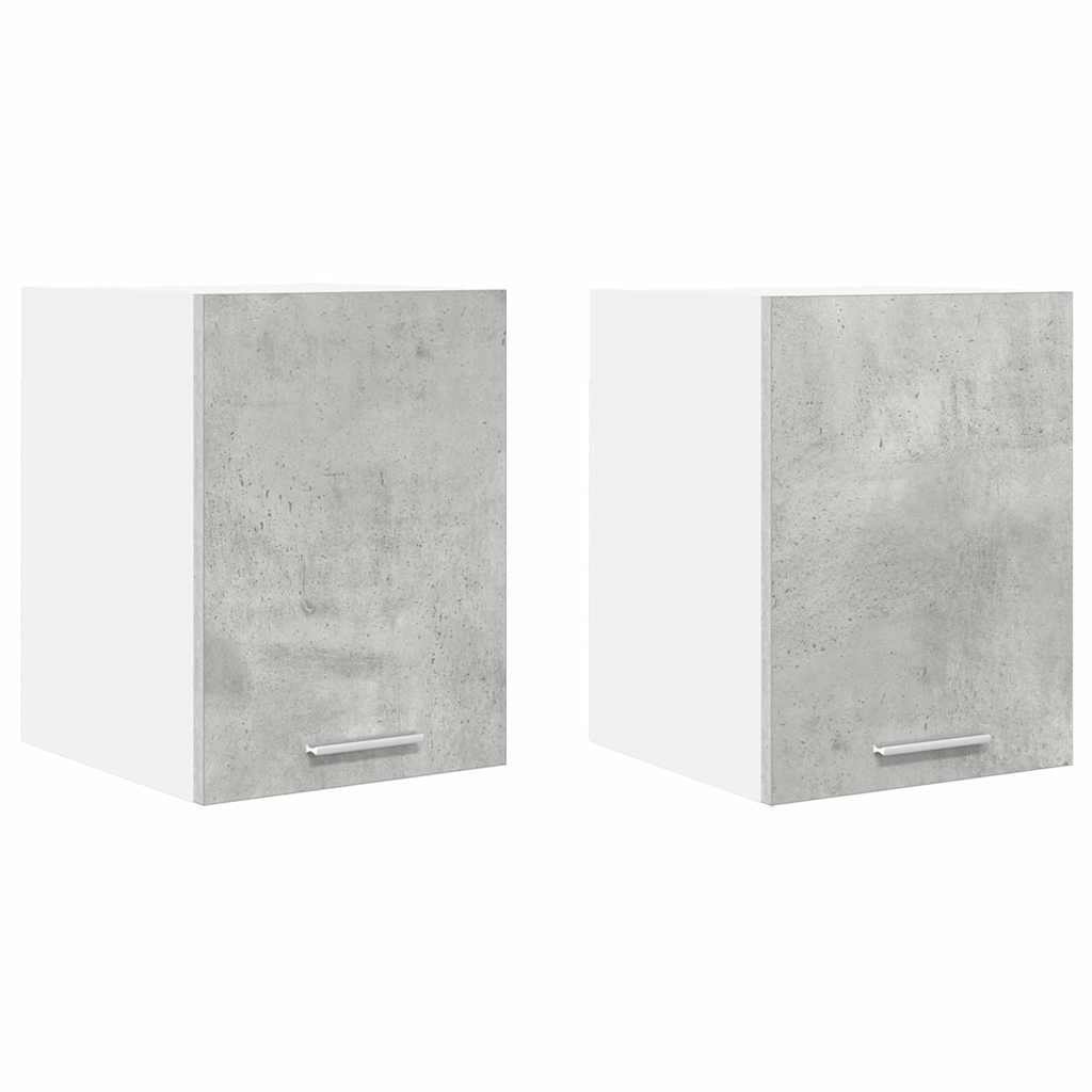 vidaXL Hanging Cabinet 2 pcs Concrete Grey and White 30 x 31 x 40 cm