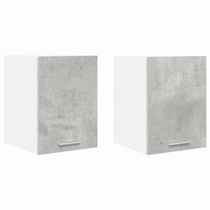 vidaXL Hanging Cabinet 2 pcs Concrete Grey and White 30 x 31 x 40 cm