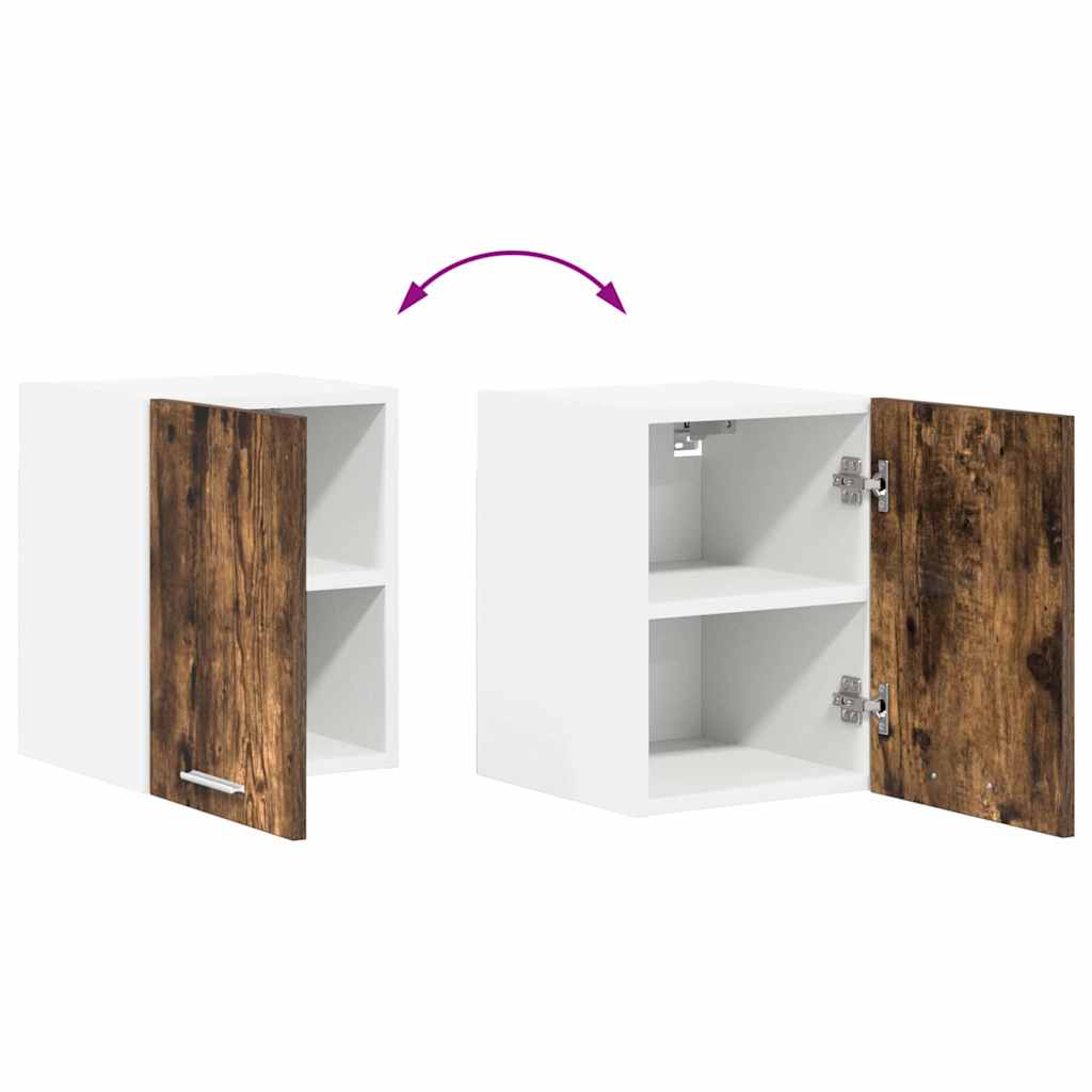 vidaXL Hanging Cabinet with Door Smoked Oak and White 30 x 31 x 40 cm