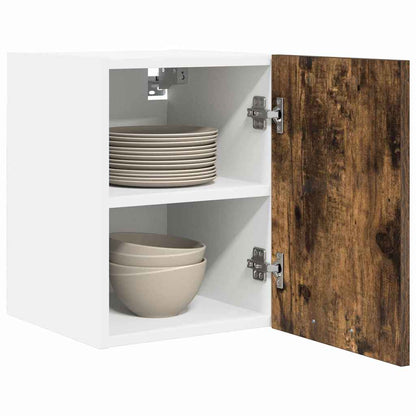 vidaXL Hanging Cabinet with Door Smoked Oak and White 30 x 31 x 40 cm