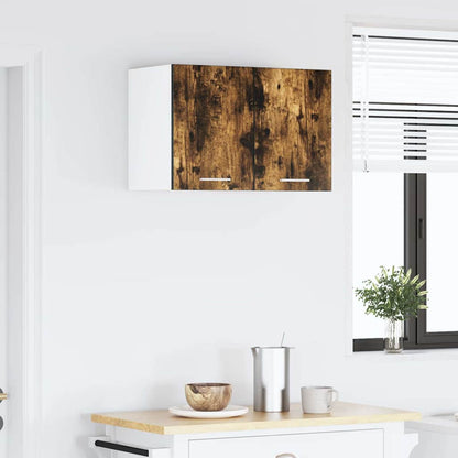 vidaXL Hanging Cabinet 2 pcs Smoked Oak and White 30 x 31 x 40 cm