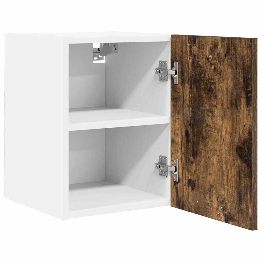 vidaXL Hanging Cabinet 2 pcs Smoked Oak and White 30 x 31 x 40 cm