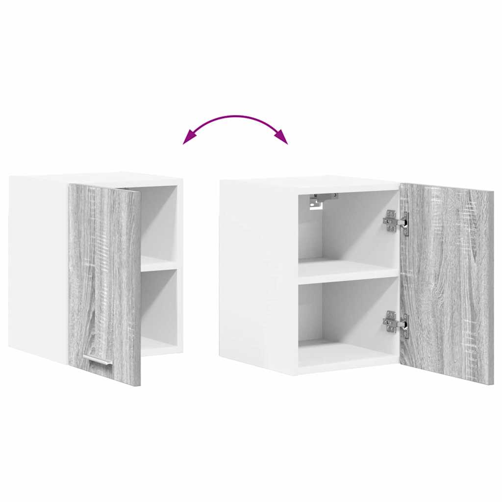 vidaXL Hanging Cabinet with Door Grey Sonoma and White 30 x 31 x 40 cm