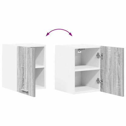 vidaXL Hanging Cabinet with Door Grey Sonoma and White 30 x 31 x 40 cm