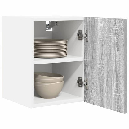vidaXL Hanging Cabinet 2 pcs Grey Sonoma and White 30 x 31 x 40 cm