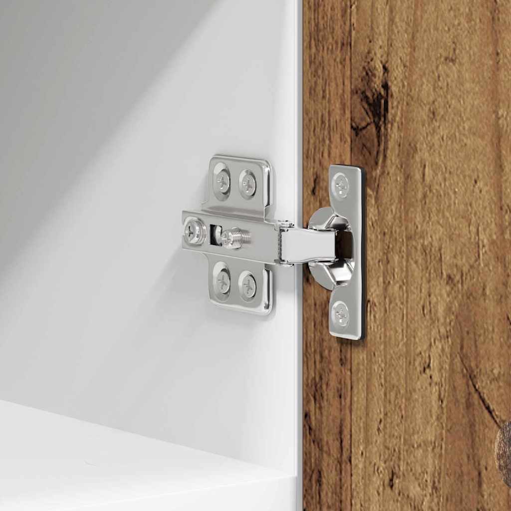 vidaXL Hanging Cabinet with Storage Old Wood and White 30 x 31 x 40 cm