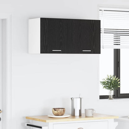 vidaXL Hanging Cabinet Black Oak and White 40 x 31 x 40 cm