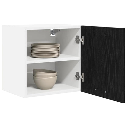 vidaXL Hanging Cabinet Black Oak and White 40 x 31 x 40 cm