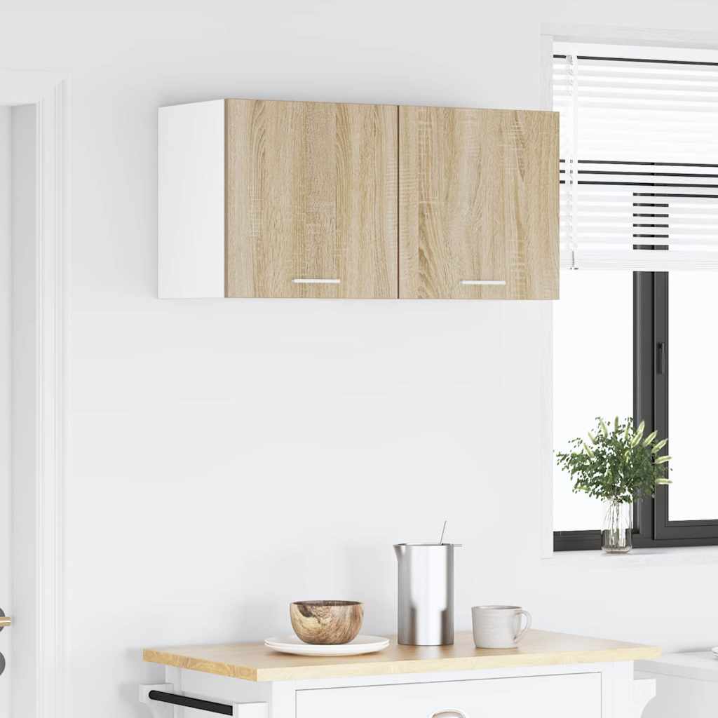 vidaXL Hanging Cabinet Sonoma Oak and White 40 x 31 x 40 cm
