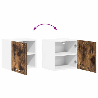 vidaXL Hanging Cabinet with Door Smoked Oak and White 40 x 31 x 40 cm