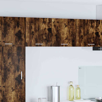 vidaXL Hanging Cabinet 2 pcs Smoked Oak and White 40 x 31 x 40 cm