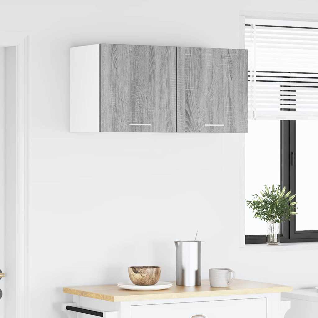 vidaXL Hanging Cabinet Grey Sonoma and White 40 x 31 x 40 cm