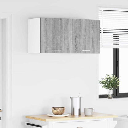 vidaXL Hanging Cabinet Grey Sonoma and White 40 x 31 x 40 cm