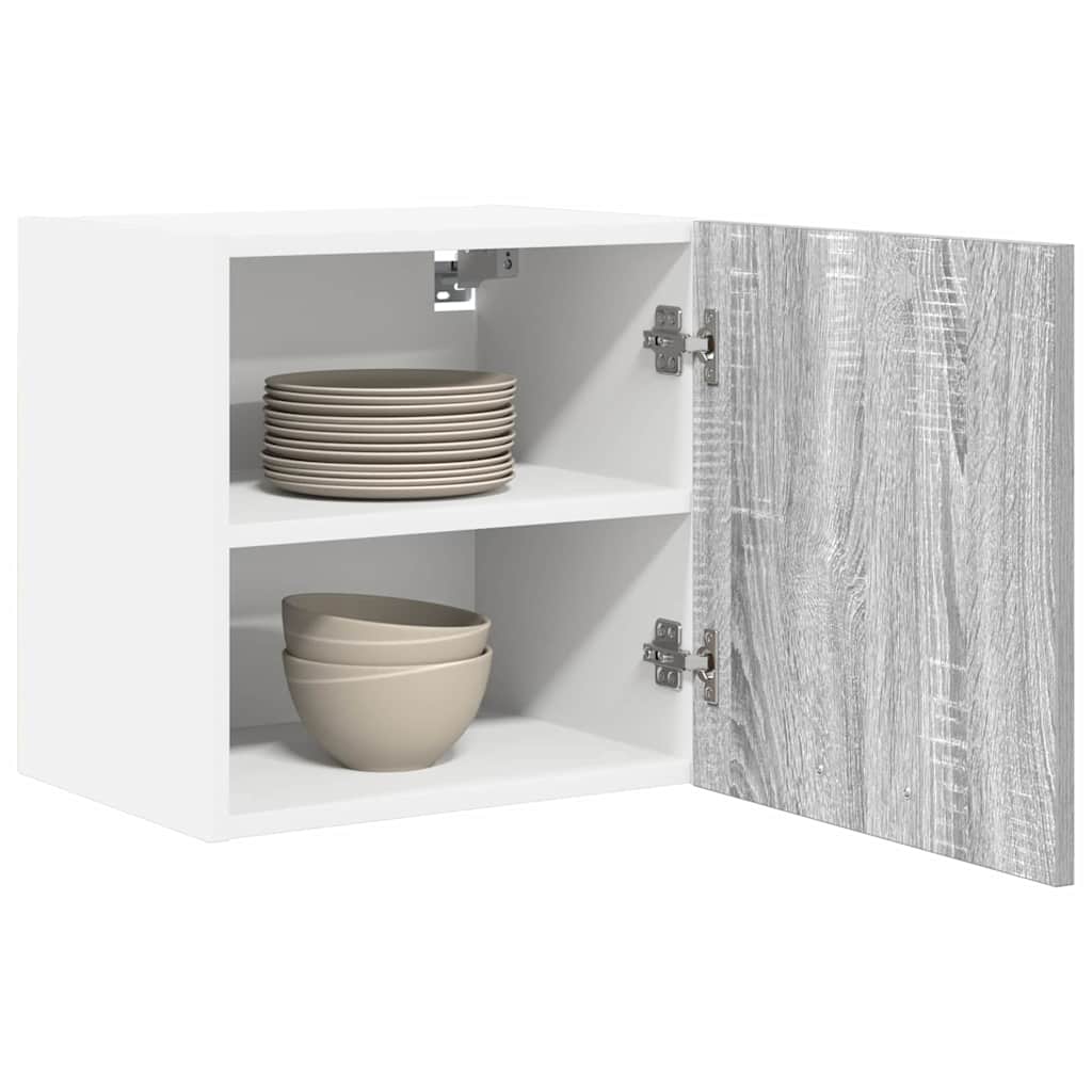 vidaXL Hanging Cabinet Grey Sonoma and White 40 x 31 x 40 cm