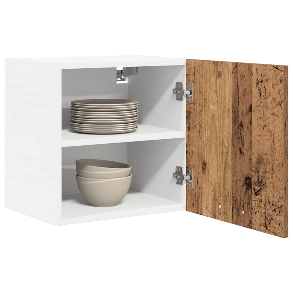 vidaXL Hanging Cabinet 2 pcs Old Wood and White 40 x 31 x 40 cm