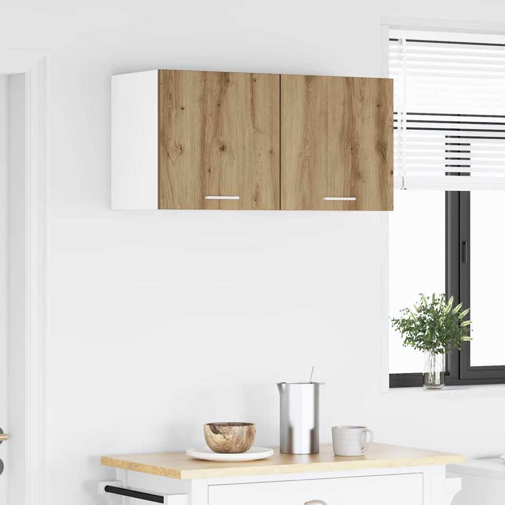 vidaXL Hanging Cabinet Artisan Oak and White 40 x 31 x 40 cm
