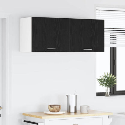 vidaXL Hanging Cabinet Black Oak and White 50 x 31 x 40 cm