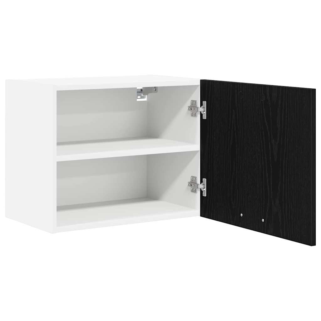 vidaXL Hanging Cabinet Black Oak and White 50 x 31 x 40 cm