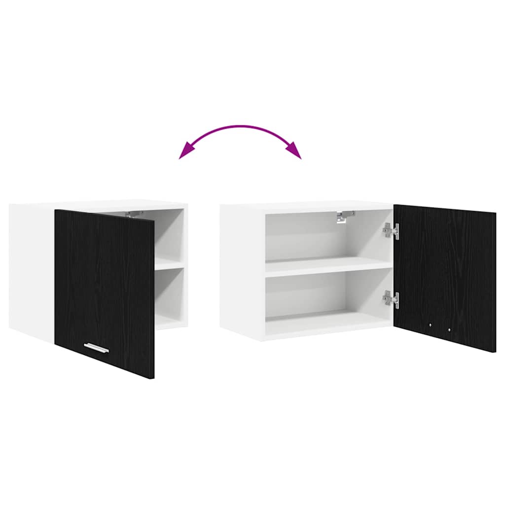 vidaXL Hanging Cabinet Black Oak and White 50 x 31 x 40 cm