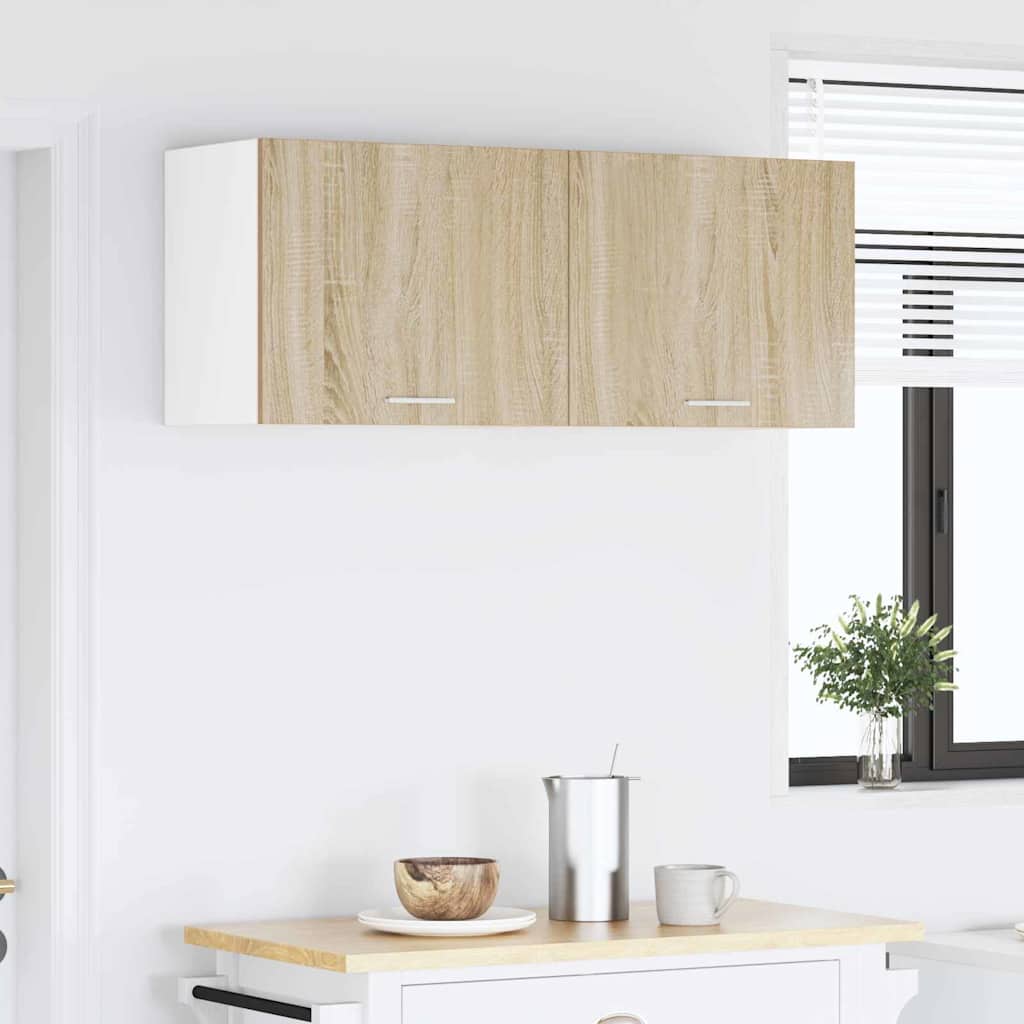 vidaXL Hanging Cabinet Sonoma Oak and White 50 x 31 x 40 cm