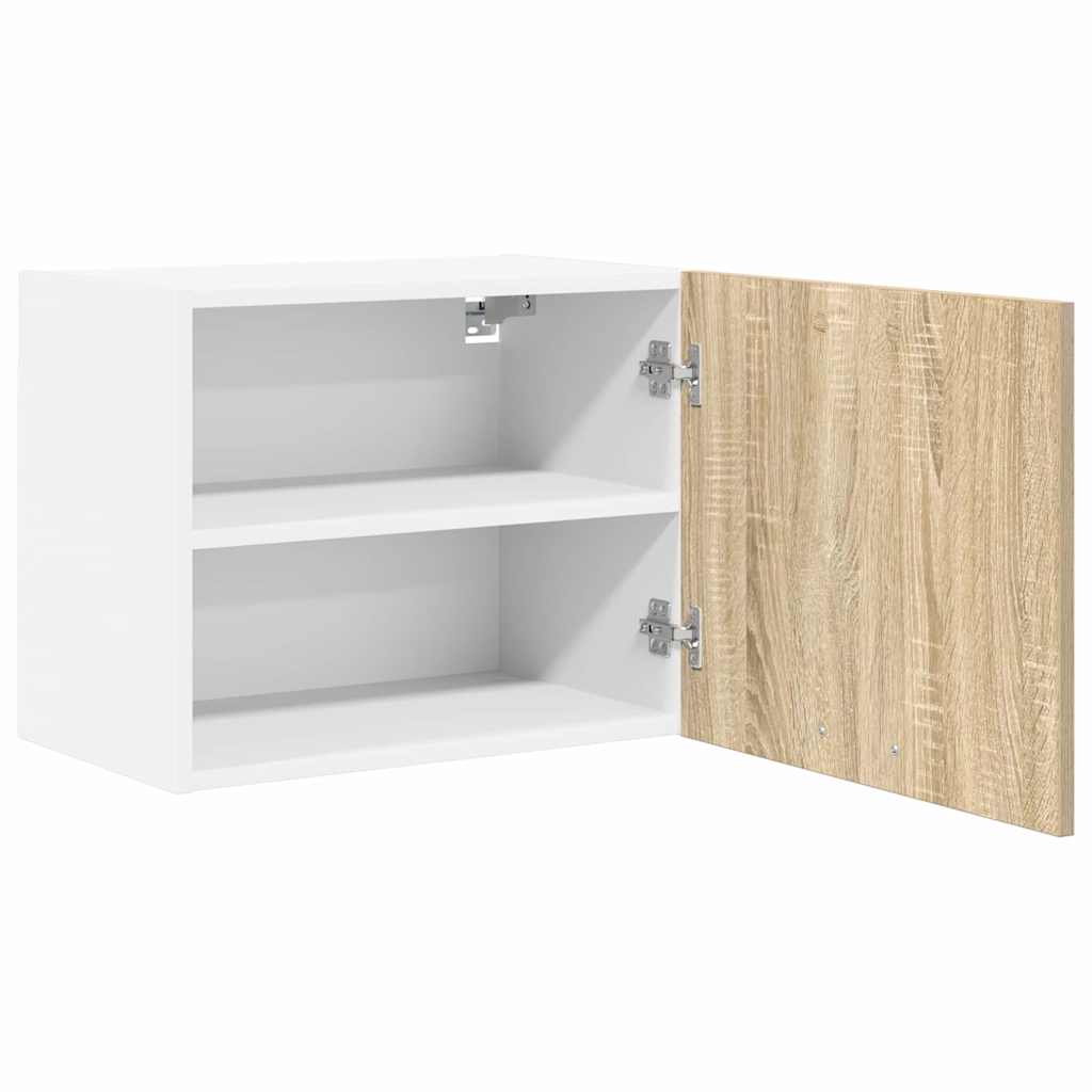 vidaXL Hanging Cabinet Sonoma Oak and White 50 x 31 x 40 cm