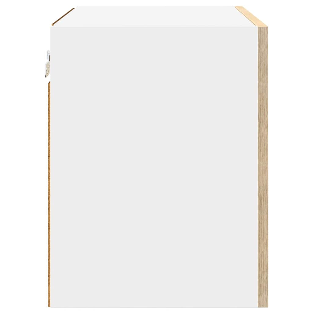vidaXL Hanging Cabinet Sonoma Oak and White 50 x 31 x 40 cm