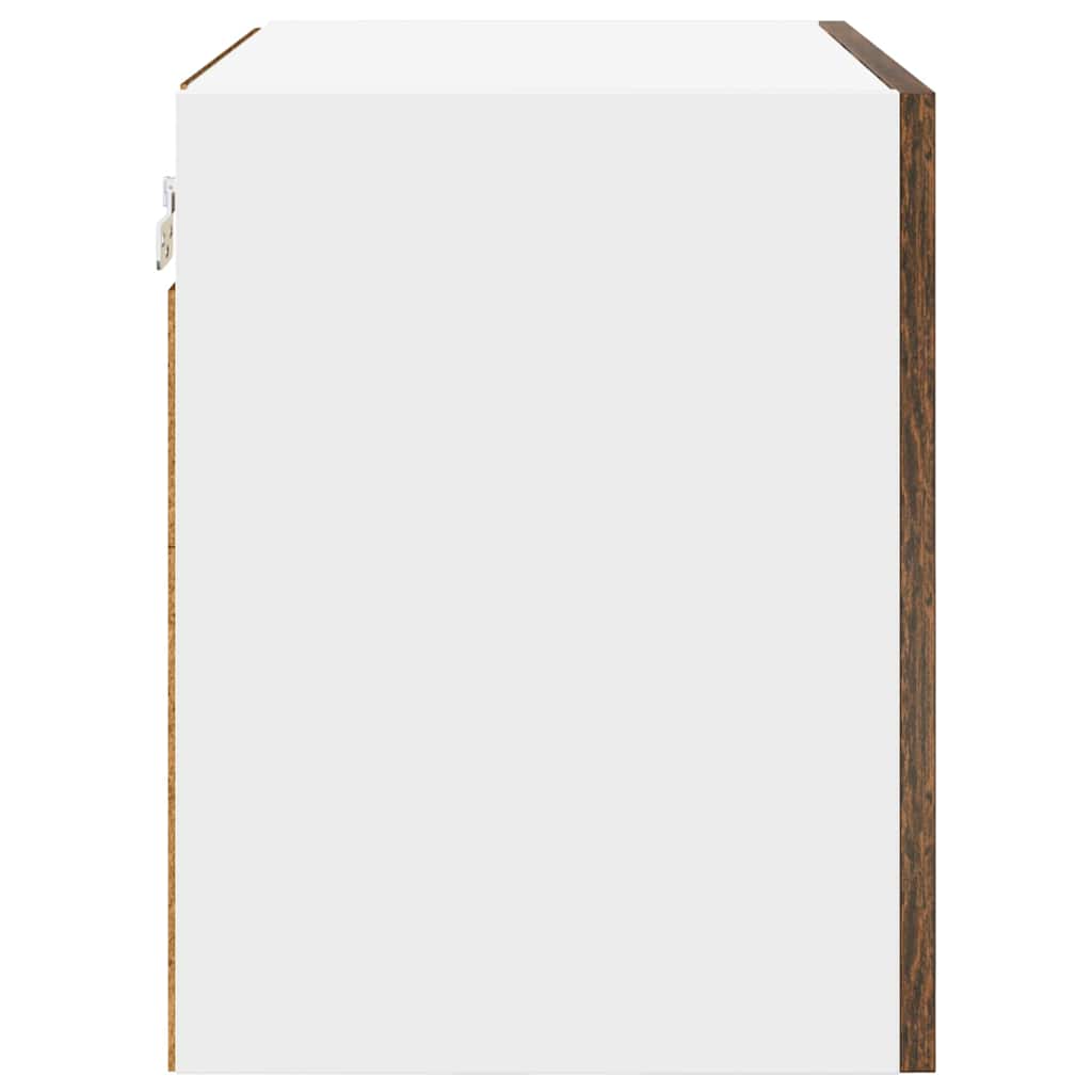 vidaXL Hanging Cabinet with Door Smoked Oak and White 50 x 31 x 40 cm