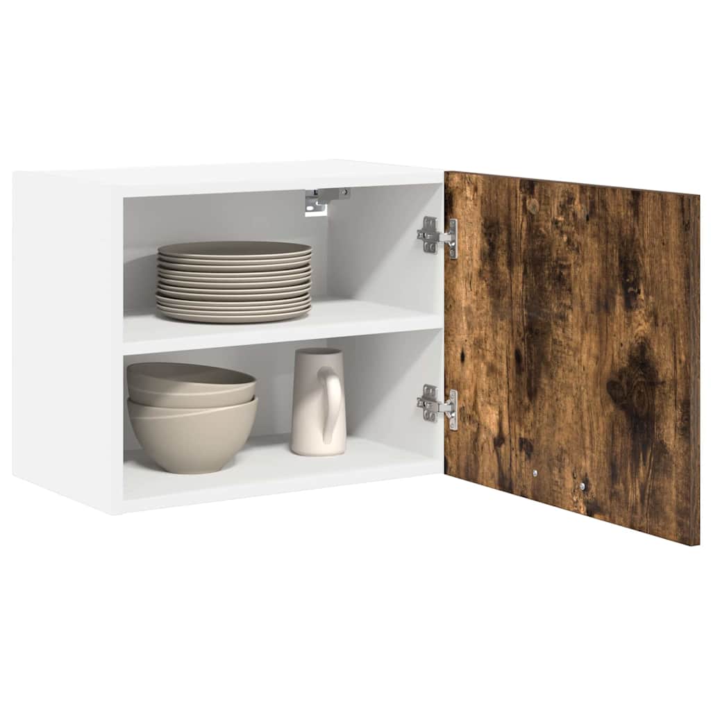 vidaXL Hanging Cabinet 2 pcs Smoked Oak and White 50 x 31 x 40 cm