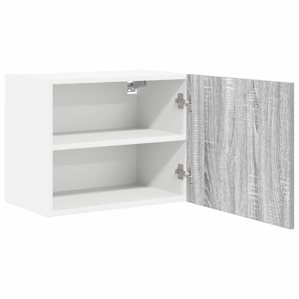 vidaXL Hanging Cabinet with Door Grey Sonoma and White 50 x 31 x 40 cm