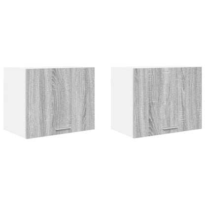 vidaXL Hanging Cabinet 2 pcs Grey Sonoma and White 50 x 31 x 40 cm