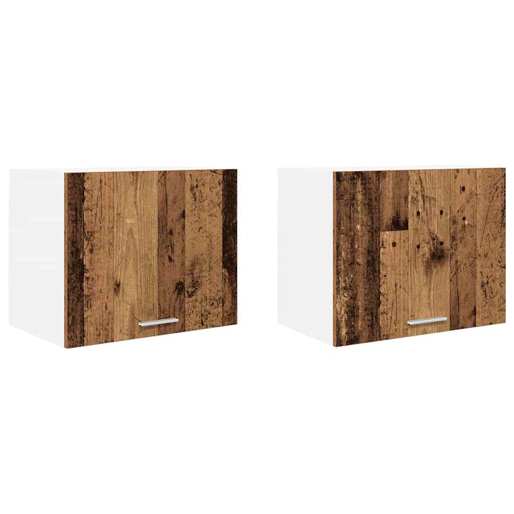 vidaXL Hanging Cabinet 2 pcs Old Wood and White 50 x 31 x 40 cm
