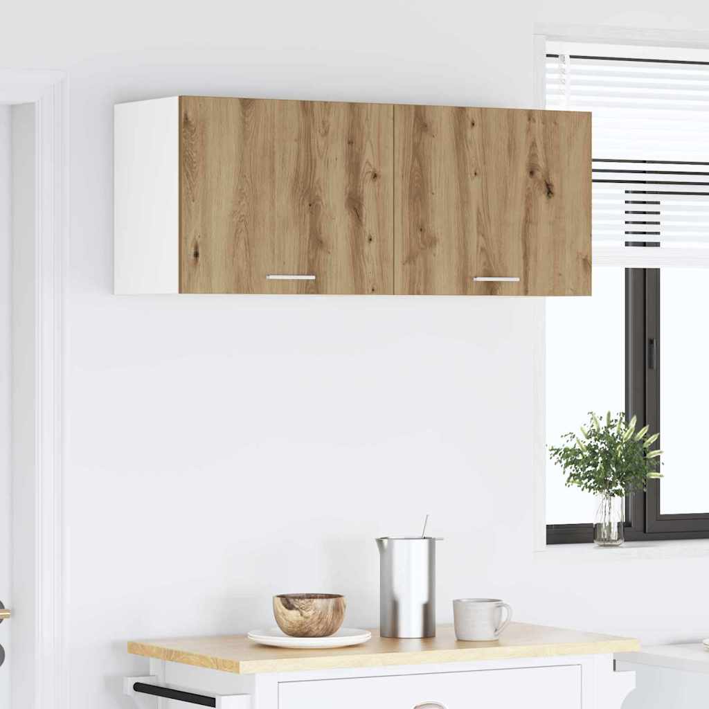 vidaXL Hanging Cabinet Artisan Oak and White 50 x 31 x 40 cm