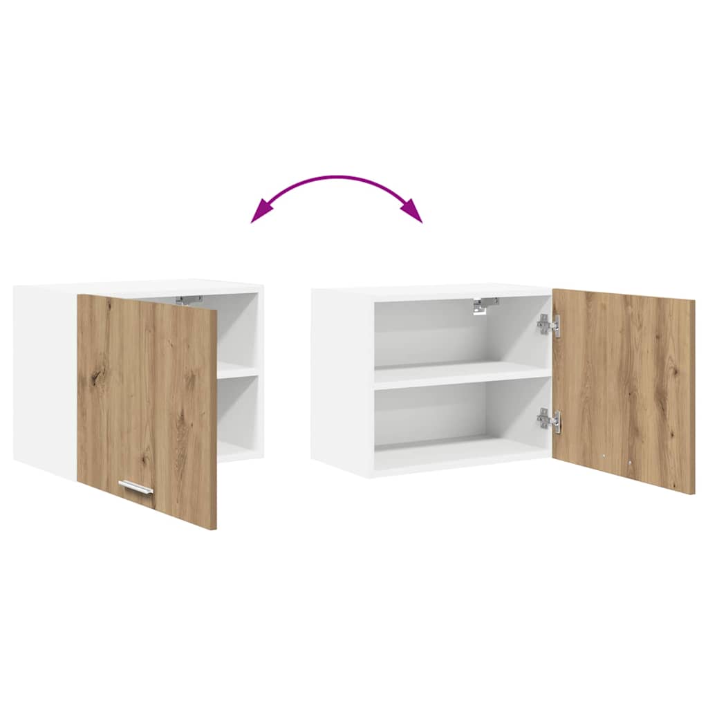 vidaXL Hanging Cabinet Artisan Oak and White 50 x 31 x 40 cm