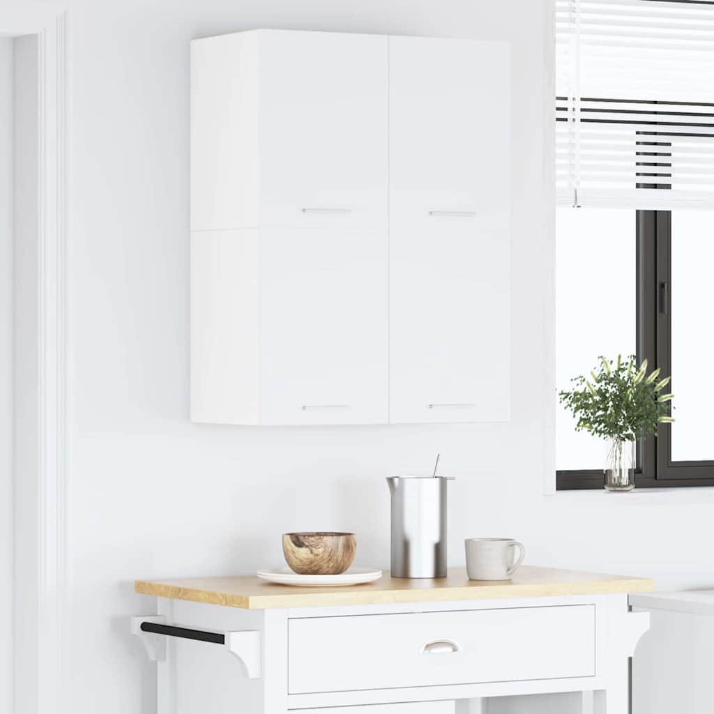 vidaXL Hanging Cabinet 2 pcs White Engineered Wood