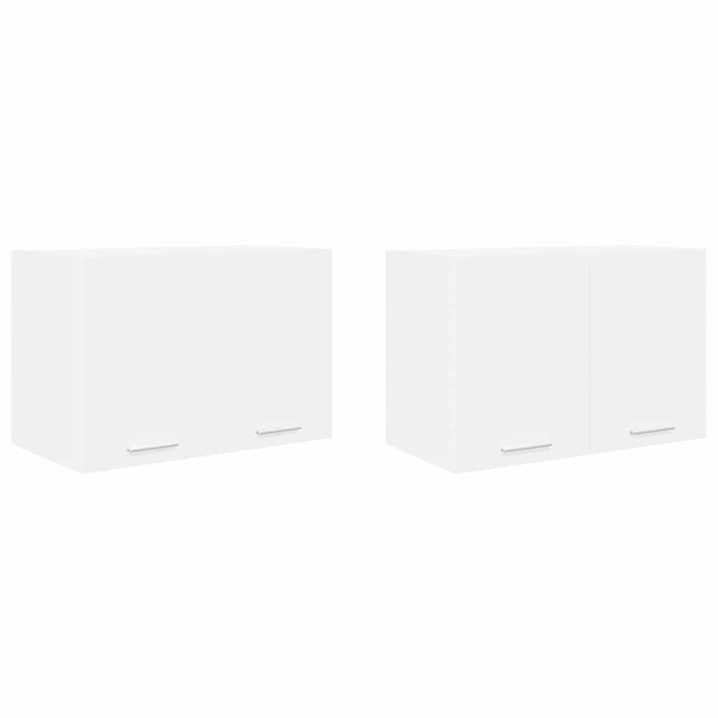 vidaXL Hanging Cabinet 2 pcs White Engineered Wood