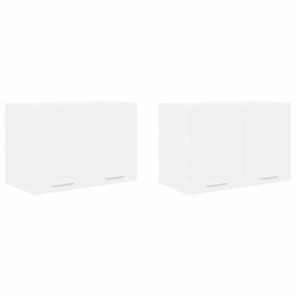 vidaXL Hanging Cabinet 2 pcs White Engineered Wood