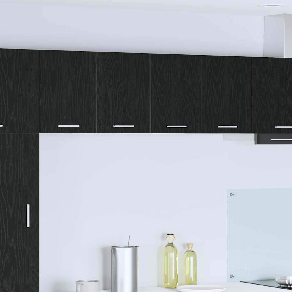 vidaXL Hanging Cabinet Black Oak and White 60 x 31 x 40 cm