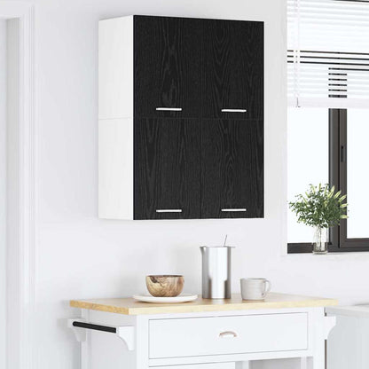vidaXL Hanging Cabinet Black Oak and White 60 x 31 x 40 cm