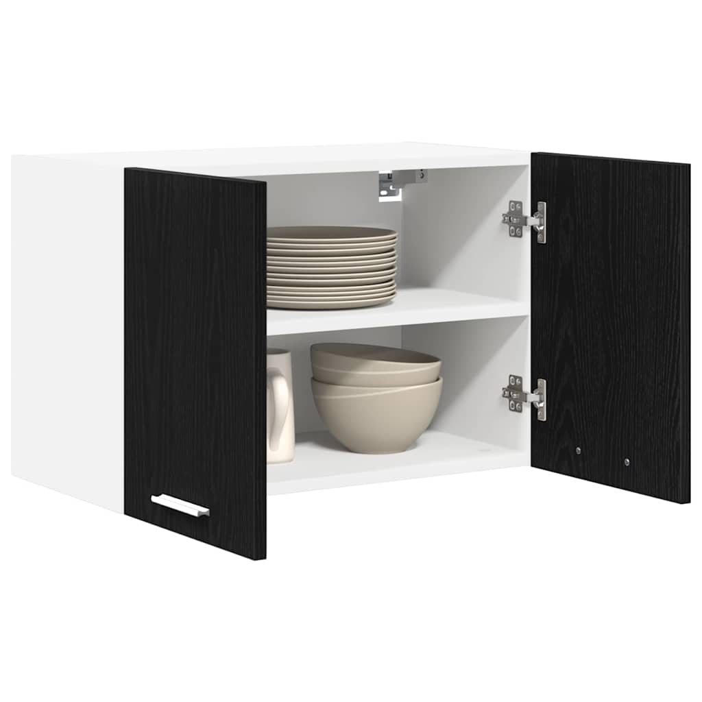 vidaXL Hanging Cabinet Black Oak and White 60 x 31 x 40 cm