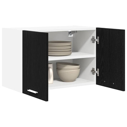 vidaXL Hanging Cabinet Black Oak and White 60 x 31 x 40 cm