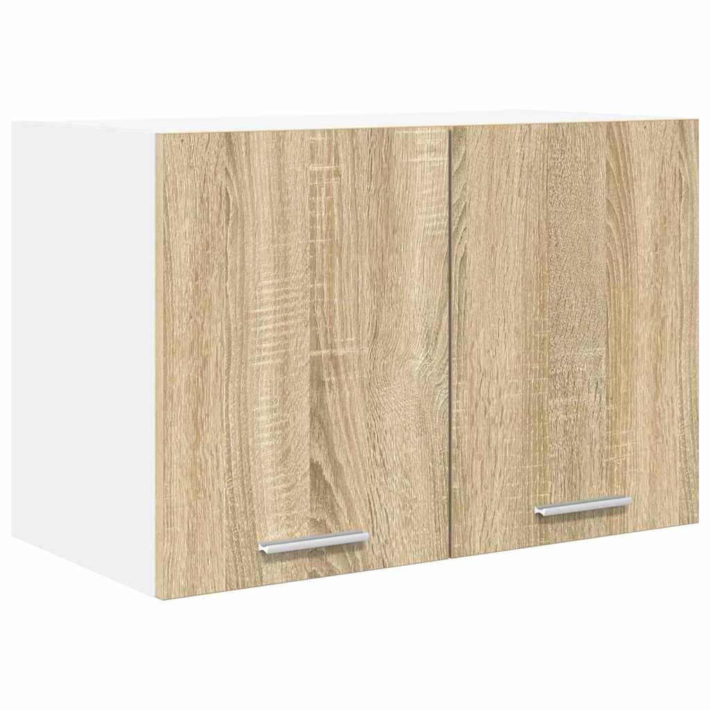 vidaXL Hanging Cabinet 2 pcs Sonoma Oak and White 60 x 31 x 40 cm