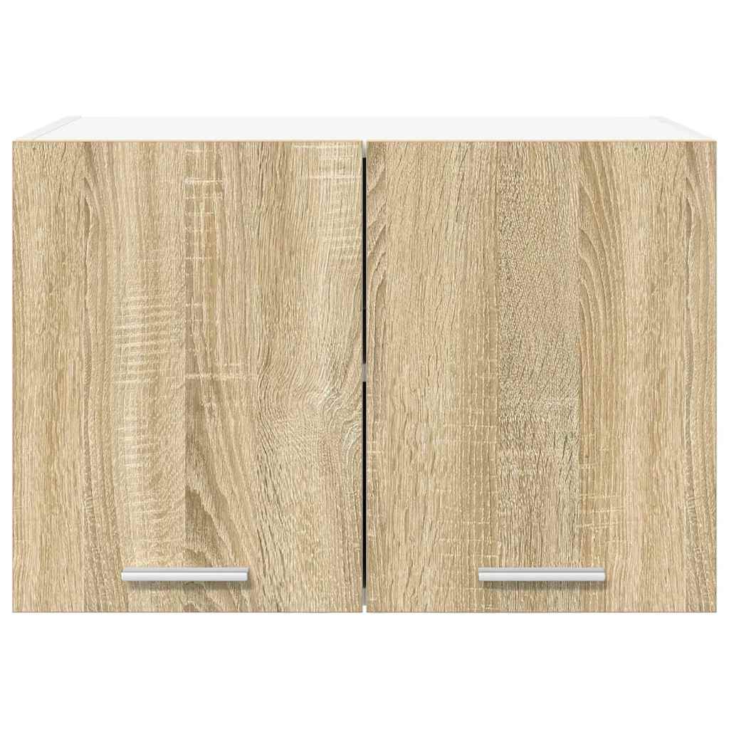 vidaXL Hanging Cabinet 2 pcs Sonoma Oak and White 60 x 31 x 40 cm