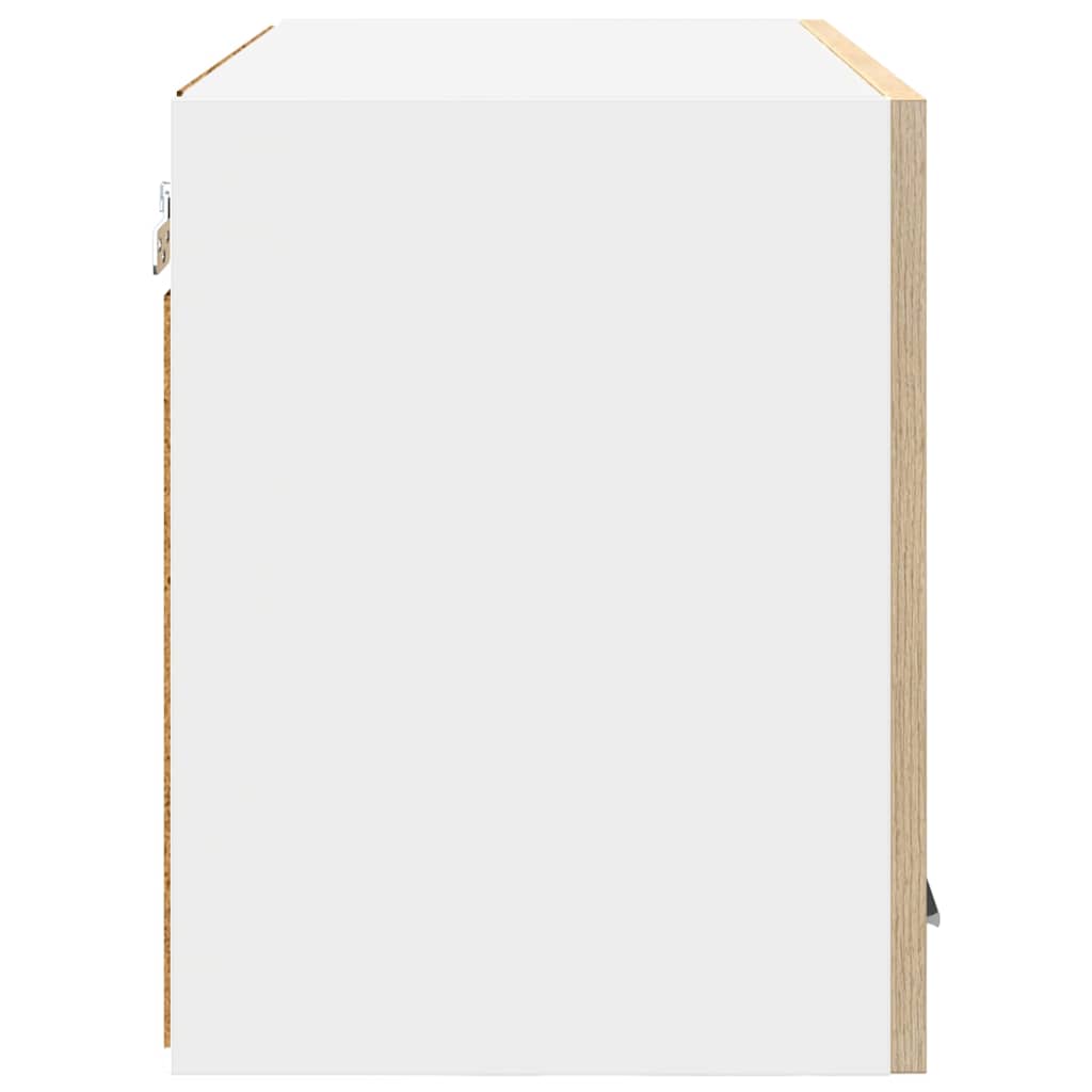 vidaXL Hanging Cabinet 2 pcs Sonoma Oak and White 60 x 31 x 40 cm