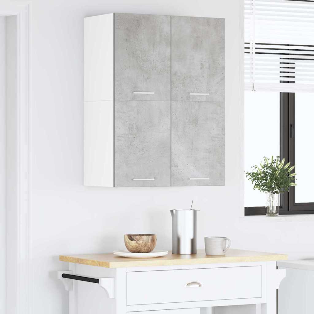 vidaXL Hanging Cabinet 2 pcs Concrete Grey and White 60 x 31 x 40 cm