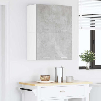 vidaXL Hanging Cabinet 2 pcs Concrete Grey and White 60 x 31 x 40 cm