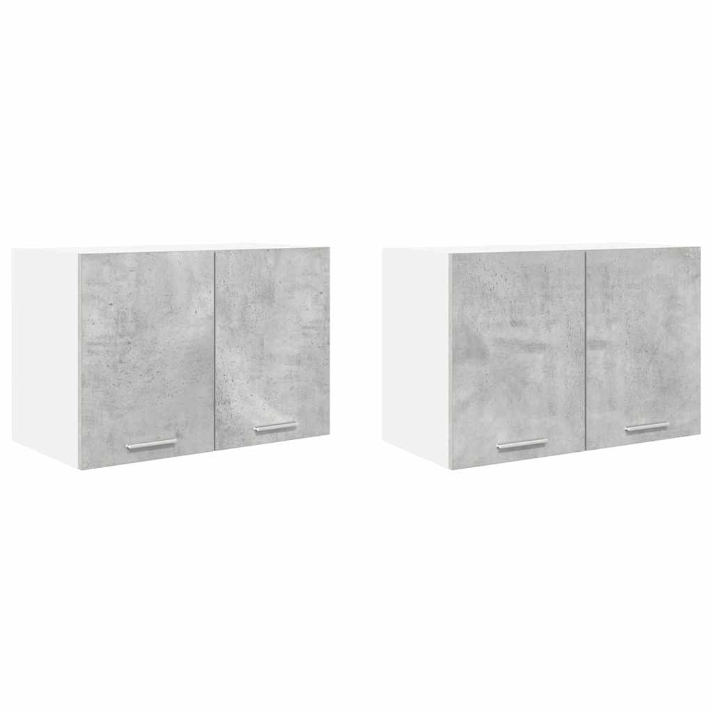 vidaXL Hanging Cabinet 2 pcs Concrete Grey and White 60 x 31 x 40 cm